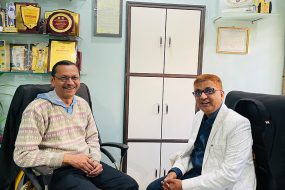 Popular Hindi Television Show Tarak Mehta Ka Oolta Chashma fame Popatlal alias Shri Shyam Pathak at Atharva Ayurveda, Rajkot